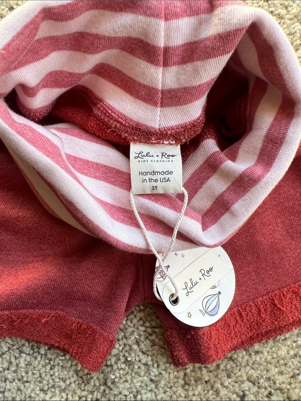Lulu + Roo Girls Shorts with Pink-Striped Waistband - Picture 4 of 6